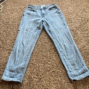 Light wash stripped jeans